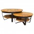 Table basse en bois de manguier, D70xH35CM- FLAVIA