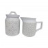 Set of 2 ceramic pots, D7xH11cm, 10xH8.5cm Color White