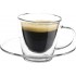 Set of 2 glass espresso cups and saucers, 80ML