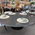 Table de salle à manger ronde avec plateau en marbre, H76 cm-GLAM