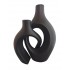 Vase en ceramique, 16,5x7,5xH22cm et 13,8x8,2xH18cm Couleur Noir