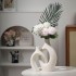 Vase en ceramique, 16,5x7,5xH22cm et 13,8x8,2xH18cm Couleur Blanc