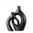 Ceramic vase, 17.4x8.1xH28.5cm and 15.6x8.4xH21.6cm Color Black