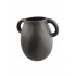 Vase en ceramique, 17,6x14,5xH18,2cm Couleur Noir