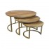 Set van 2 houten salontafels, D61xH42CM, D47xH37CM en D33xH31CM - FLAVIA Kleur  Gouden