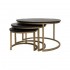 Set of 2 wooden coffee tables, D61xH42CM, D47xH37CM and D33xH31CM - FLAVIA Color Black