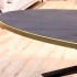 MARIA Table à manger ovale en bois/acier pieds noir contour doré