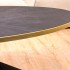 Oval wood/steel dining table with black legs, 220x110,5xH77 cm - MARIA