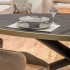 Ovale hout/staal eettafel met zwarte poten, 220x110,5xH77 cm - MARIA