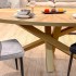 Oval dining table in wood/golden steel, 220x110,5xH77 cm - MARIA