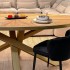 Oval dining table in wood/golden steel, 220x110,5xH77 cm - MARIA