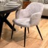 Stoffen stoel, 58x63.5xH80cm - MILLIE Kleur Klaar grijs