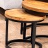 Set van 3 zwart massief houten salontafels- DOLCE