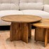Mango wood coffee table, D70xH40 cm - TORONTO