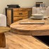 Table à manger ovale en bois massif avec pied noir - FLAVIA