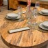 Table à manger ovale en bois massif avec pied noir - FLAVIA
