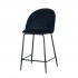 Velvet bar stool with black legs, 45.5x51.5xH106 cm - hester Color Black