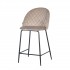 Velvet bar stool with black legs, 45.5x51.5xH106 cm - hester Color Taupe