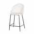 Velvet bar stool with black legs, 45.5x51.5xH106 cm - hester Color Bouclette Beige