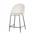 Velvet bar stool with black legs, 45.5x51.5xH106 cm - hester Color Beige