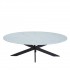 Table a manger ovale avec plateau en vrai marbre, 200x100x76cm - VENISE