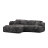 3 seater corner sofa in fabric 240cm - CLAUDIA COMPACT Color Anthracite 