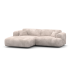3 seater corner sofa in fabric 240cm - CLAUDIA COMPACT Color Taupe