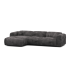 4 seater corner sofa in soft fabric, 280x165xH73CM - CLAUDIA Color Anthracite 
