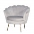 YURI Velvet Shell Chair with Gold Legs Color Grey