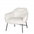 Joy fabric armchair with metal legs Color White