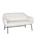 Joy fabric bench with metal legs Color White