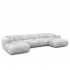 Panoramic Sofa 6 Seats in soft fabric, 360x165xH73CM - CLAUDIA Color Grey
