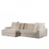 Reversible corduroy corner sofa in soft fabric -274x155x77-VITO Color Beige