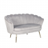 YURI Shell Bench with Gold Legs in Velvet Color Grey