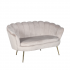 YURI Shell Bench with Gold Legs in Velvet Color Taupe