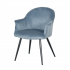 WISTY Taupe Velvet Chair Color BLEU GRIS
