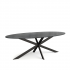 Oval dining table with marble top, 200x100x76cm - VENICE Color Black