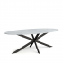 Oval dining table with marble top, 200x100x76cm - VENICE Color White