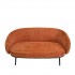 2-seater fabric sofa, 135.5x69.5xH74.5CM - CLUB Color Rouille