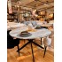 Round dining table with marble top, H76 cm - VENISE Color Grey