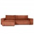 Convertible corner sofa 4/5 places Fabric velvet cottelé 280x150xH90cm - SEATTLE Color Rouille