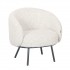 Round Club armchair in high-quality fabric, 74x68xH74 cm Color Blanc chiné