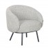 Round Club armchair in high-quality fabric, 74x68xH74 cm Color gris chiné