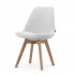 Chaise en tissu pieds en bois massif, 58x49,5x82CM-Alba Couleur Blanc