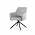 Fauteuil en tissu pivotant, 63x54xH81,5CM-OLIVIA Couleur Gris