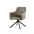 Fauteuil en tissu pivotant, 63x54xH81,5CM-OLIVIA Couleur Taupe