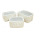 Set of 3 fabric storage boxes Color Beige