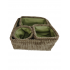 Lot de 4 boîtes de rangement en tissu Couleur Vert