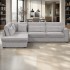 5-6 seater corduroy corner sofa, 302x225xH92 cm - PHOENIX Color Gris clair