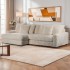 Reversible corduroy corner sofa in soft fabric -274x155x77-VITO Color Beige